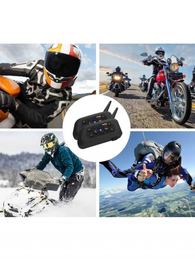 Bluetooth мотогарнитура V6 Plus-4